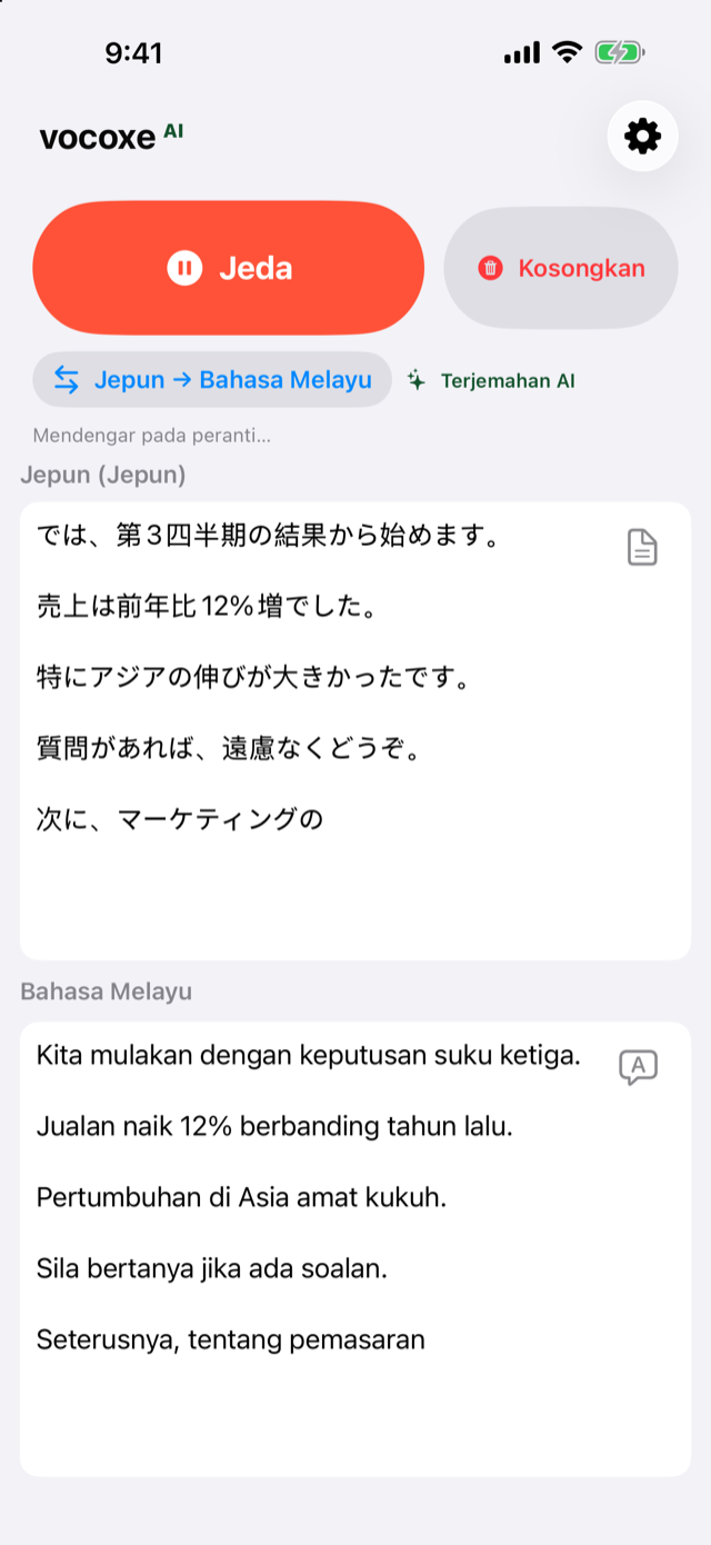 Mendengar mesyuarat, Jepun di sebelah Melayu