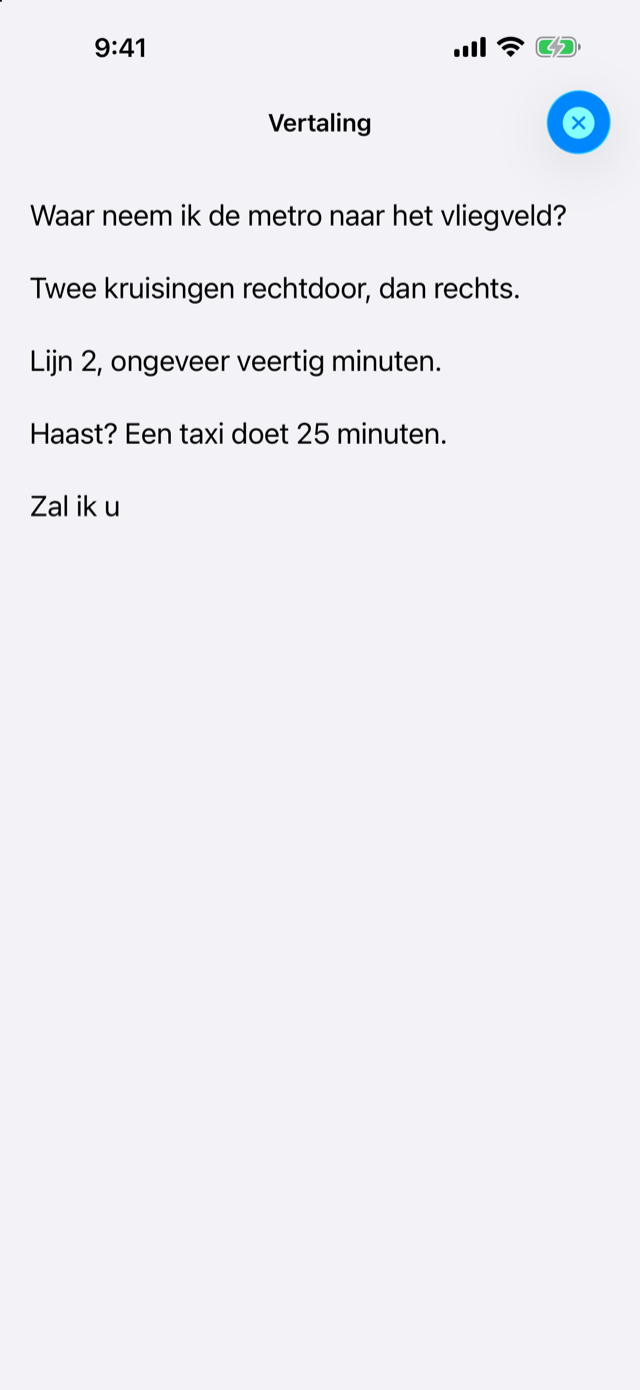 De Nederlandse vertaling vult het scherm