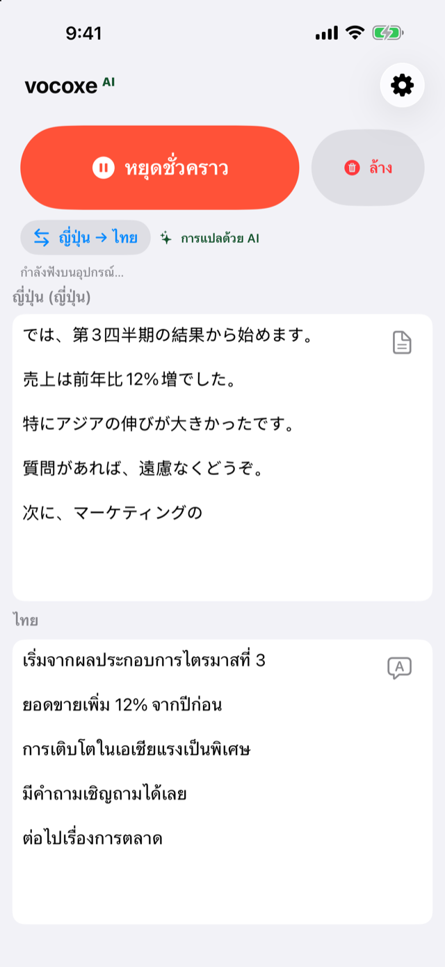 กำลังฟังการประชุม ญี่ปุ่นคู่กับไทย